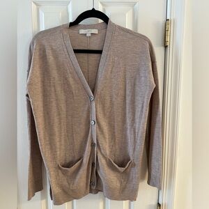 LOFT Women's Beige Cardigan Sweater size medium